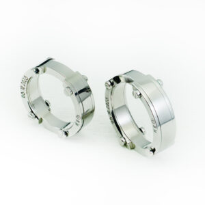 titanium wedding rings with complex designs, composite rings with screws